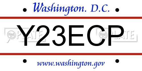 Y23ECP District Of Columbia License Plate