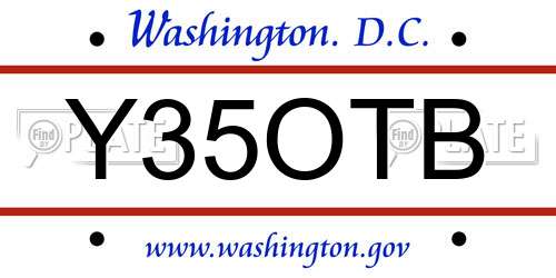 Y35OTB District Of Columbia License Plate