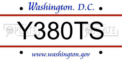 Y380TS District Of Columbia License Plate