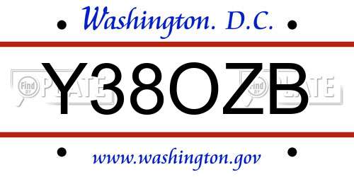 Y38OZB District Of Columbia License Plate