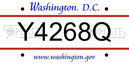 Y4268Q District Of Columbia License Plate