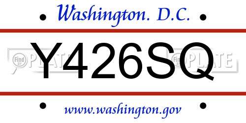 Y426SQ District Of Columbia License Plate