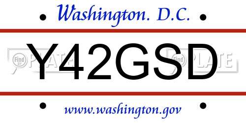 Y42GSD District Of Columbia License Plate