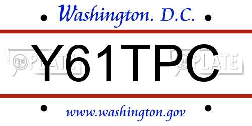 Y61TPC District Of Columbia License Plate