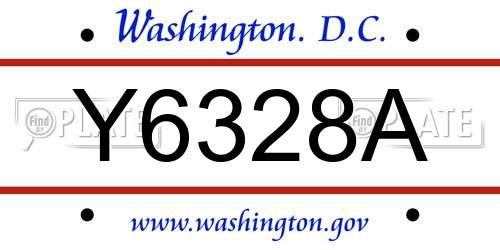 Y6328A District Of Columbia License Plate
