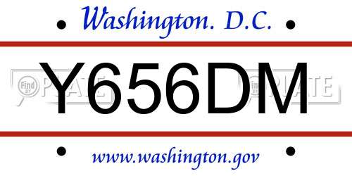 Y656DM District Of Columbia License Plate