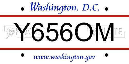 Y656OM District Of Columbia License Plate