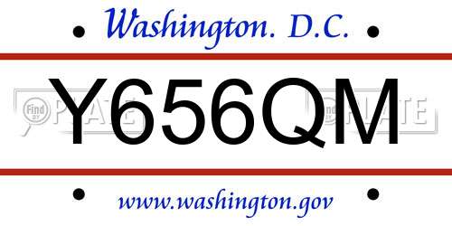 Y656QM District Of Columbia License Plate