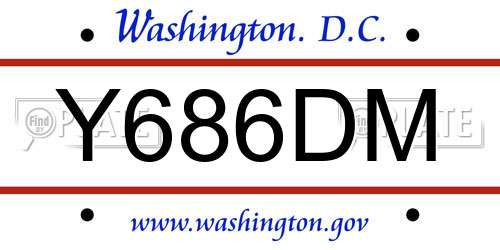 Y686DM District Of Columbia License Plate