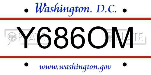Y686OM District Of Columbia License Plate