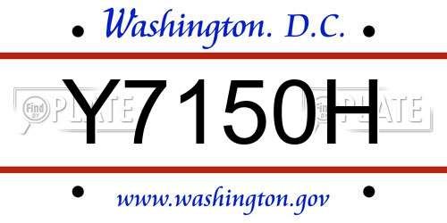 Y7150H District Of Columbia License Plate
