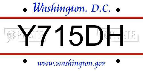 Y715DH District Of Columbia License Plate