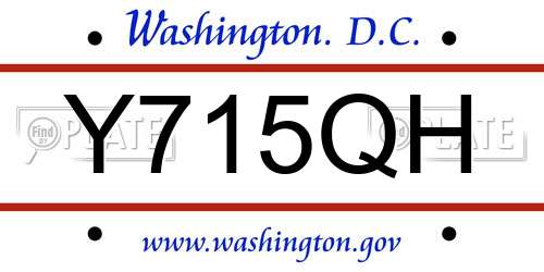Y715QH District Of Columbia License Plate