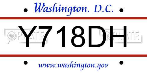 Y718DH District Of Columbia License Plate
