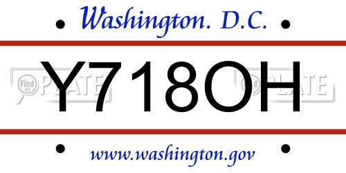 Y718OH District Of Columbia License Plate