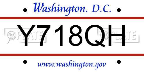 Y718QH District Of Columbia License Plate