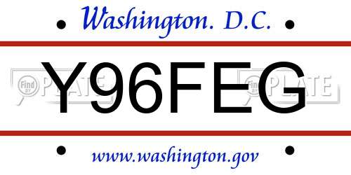 Y96FEG District Of Columbia License Plate