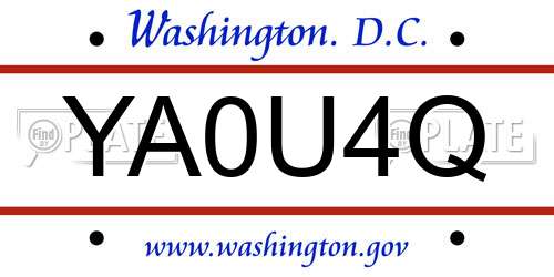 YA0U4Q District Of Columbia License Plate