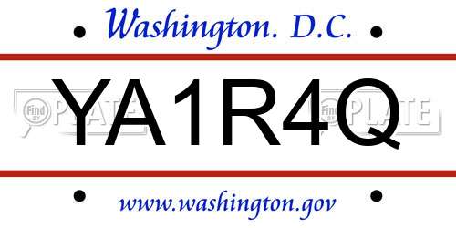 YA1R4Q District Of Columbia License Plate