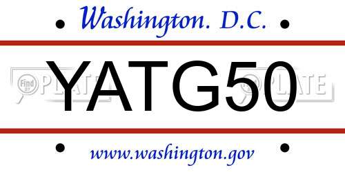 YATG50 District Of Columbia License Plate