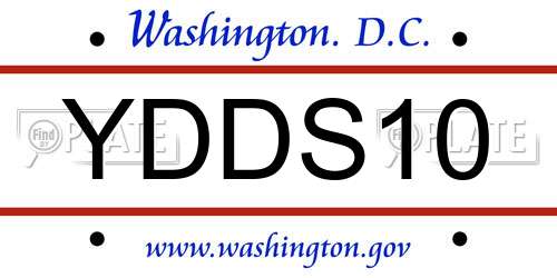 YDDS10 District Of Columbia License Plate