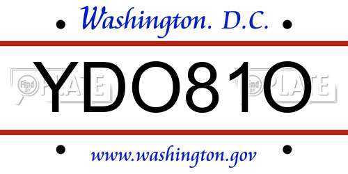 YDO81O District Of Columbia License Plate