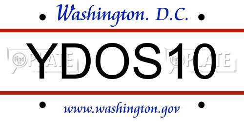YDOS10 District Of Columbia License Plate