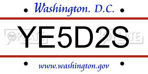 YE5D2S District Of Columbia License Plate