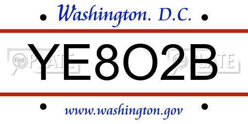 YE8O2B District Of Columbia License Plate