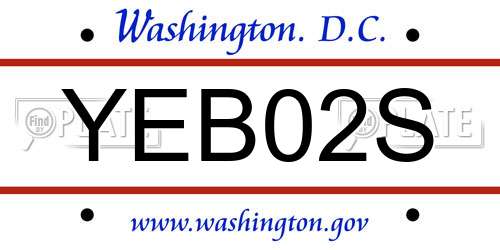 YEB02S District Of Columbia License Plate