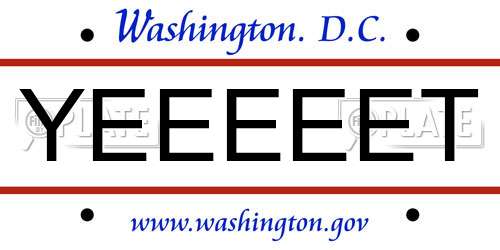 YEEEEET District Of Columbia License Plate
