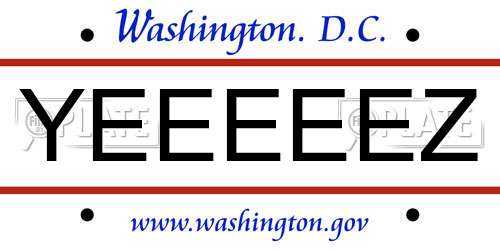 YEEEEEZ District Of Columbia License Plate