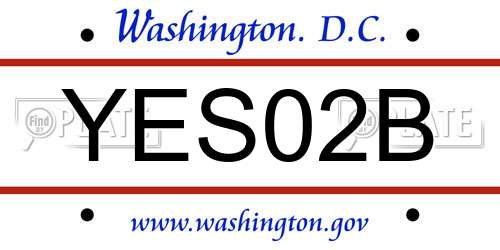YES02B District Of Columbia License Plate