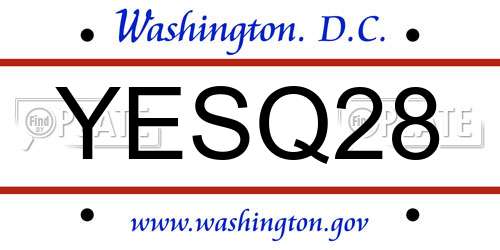 YESQ28 District Of Columbia License Plate