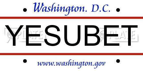 YESUBET District Of Columbia License Plate