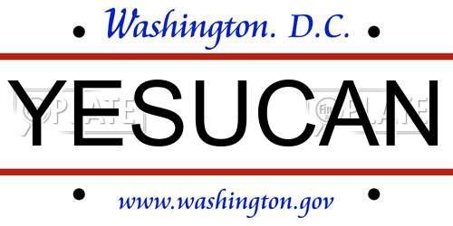 YESUCAN District Of Columbia License Plate