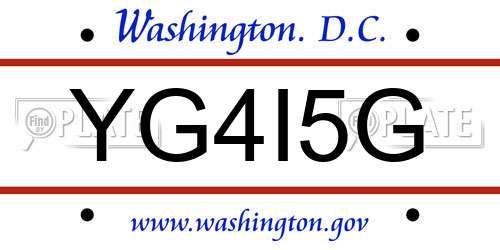 YG4I5G District Of Columbia License Plate