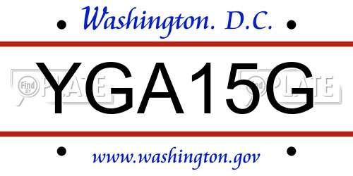 YGA15G District Of Columbia License Plate