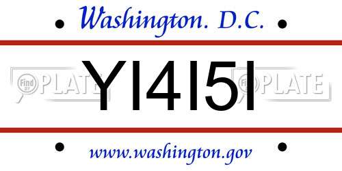 YI4I5I District Of Columbia License Plate