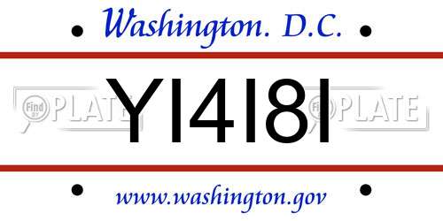 YI4I8I District Of Columbia License Plate