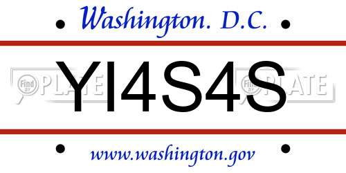 YI4S4S District Of Columbia License Plate