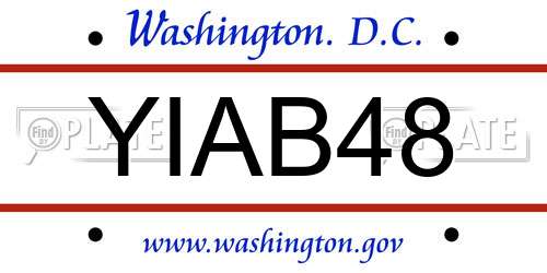 YIAB48 District Of Columbia License Plate
