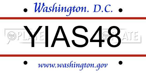 YIAS48 District Of Columbia License Plate