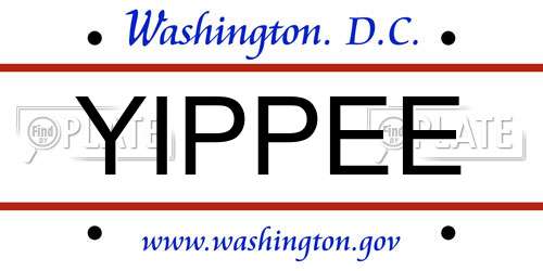 YIPPEE District Of Columbia License Plate