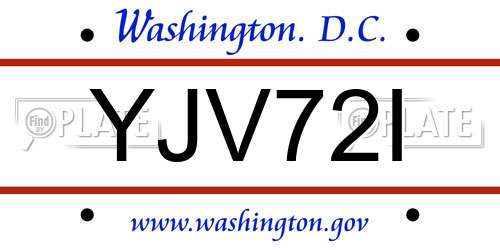 YJV72I District Of Columbia License Plate