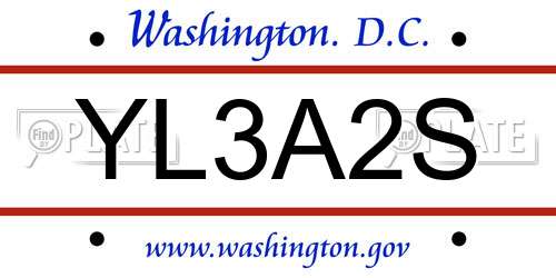 YL3A2S District Of Columbia License Plate