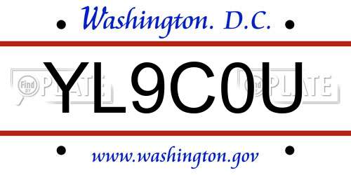 YL9C0U District Of Columbia License Plate