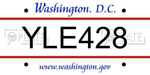 YLE428 District Of Columbia License Plate
