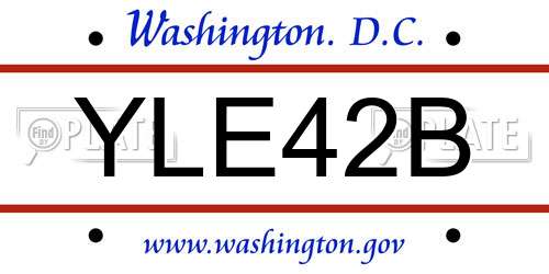YLE42B District Of Columbia License Plate