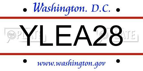YLEA28 District Of Columbia License Plate